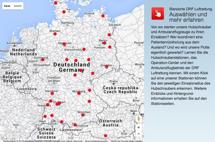 Standorte der DRF Luftrettung, © DRF e.V.